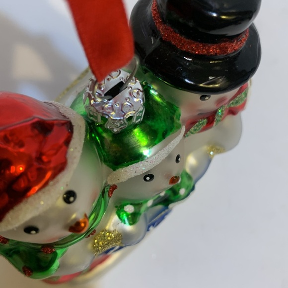 Snowman trio hand blown glass Let it Snow - Picture 8 of 10